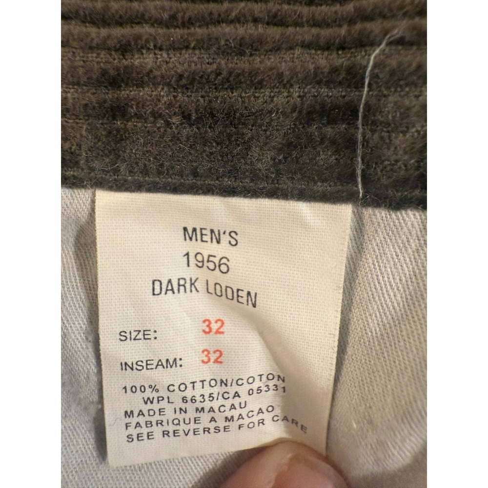 Woolrich John Rich & Bros Men Dark Loden Pleated Corduroy Pants 32x32 1956 Green - Picture 8 of 8